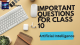 Artificial Intelligence: Important Questions for Class 10