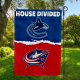 Canucks vs Blue Jackets House Divided Flag, NHL House Divided Flag