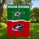 Stars vs Blue Jackets House Divided Flag, NHL House Divided Flag