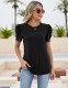 Ivicoer Women’s Puff Short Sleeve Eyelet Blouse – Loose Fit Summer Crewneck Top (S–XXL)